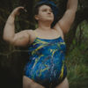 "Turquoise and Yellow Disarray" One-piece Swimsuit - Image 3