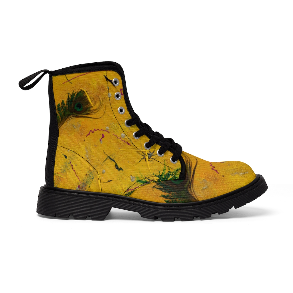 "Yellow Shock" Women's Canvas Boots - Image 4