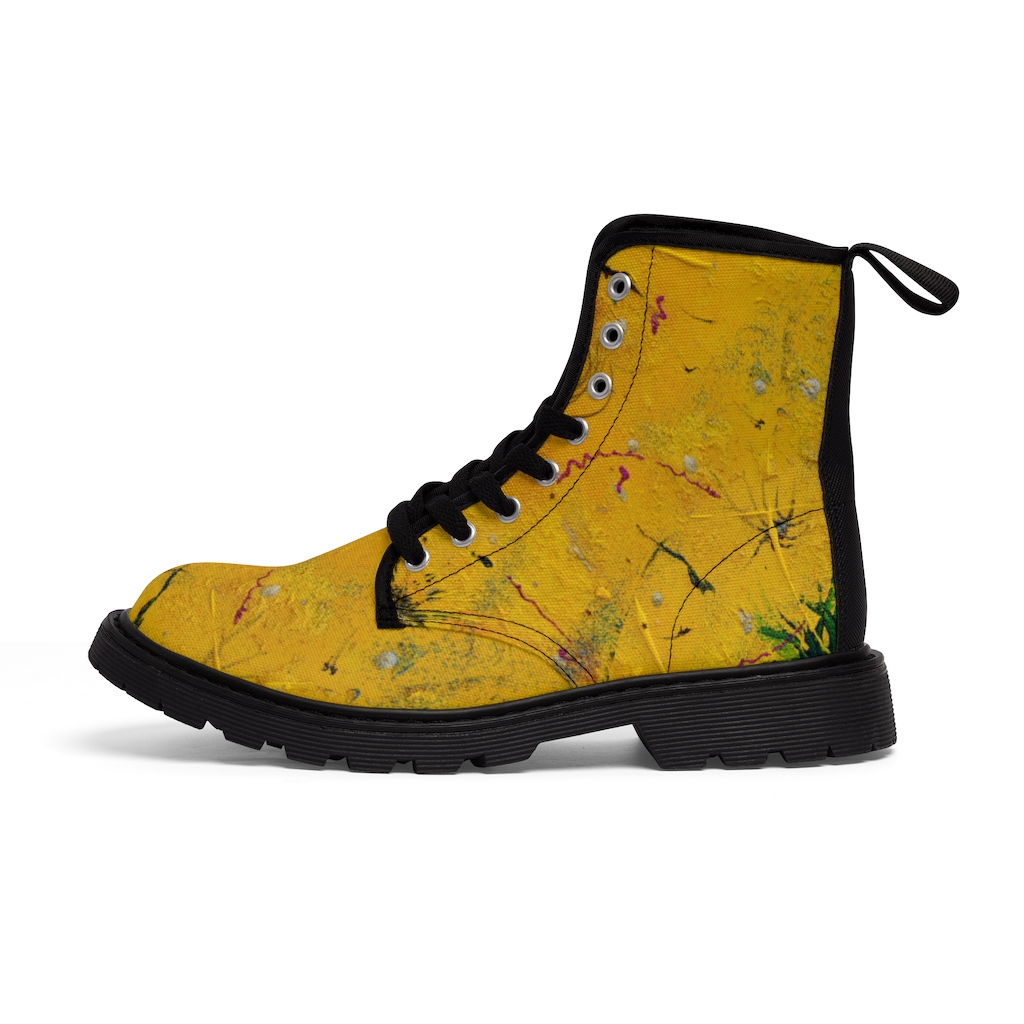 "Yellow Shock" Women's Canvas Boots - Image 5