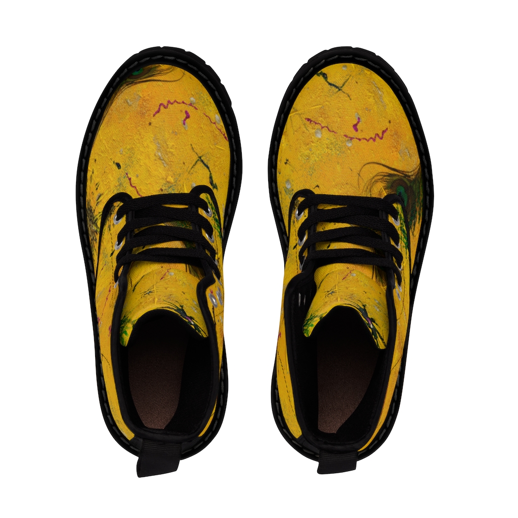 "Yellow Shock" Women's Canvas Boots - Image 6