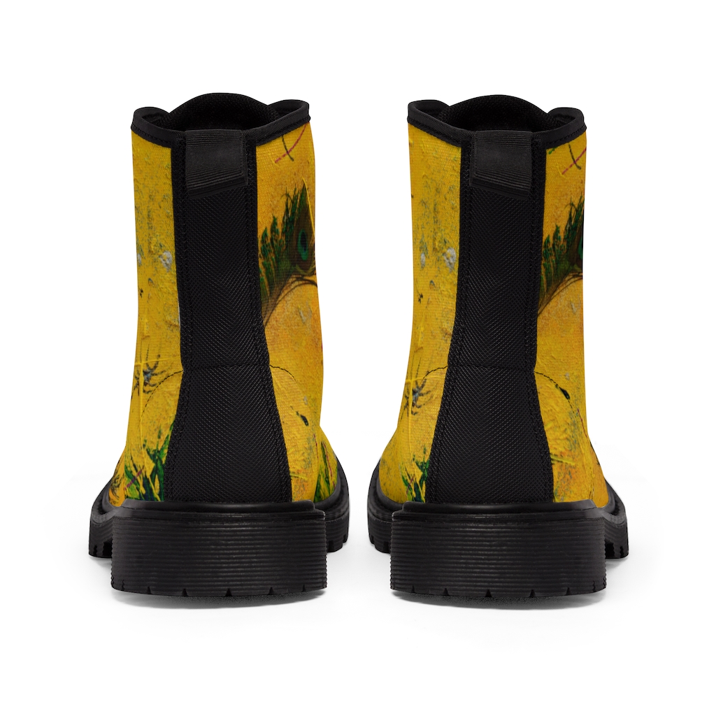 "Yellow Shock" Women's Canvas Boots - Image 7