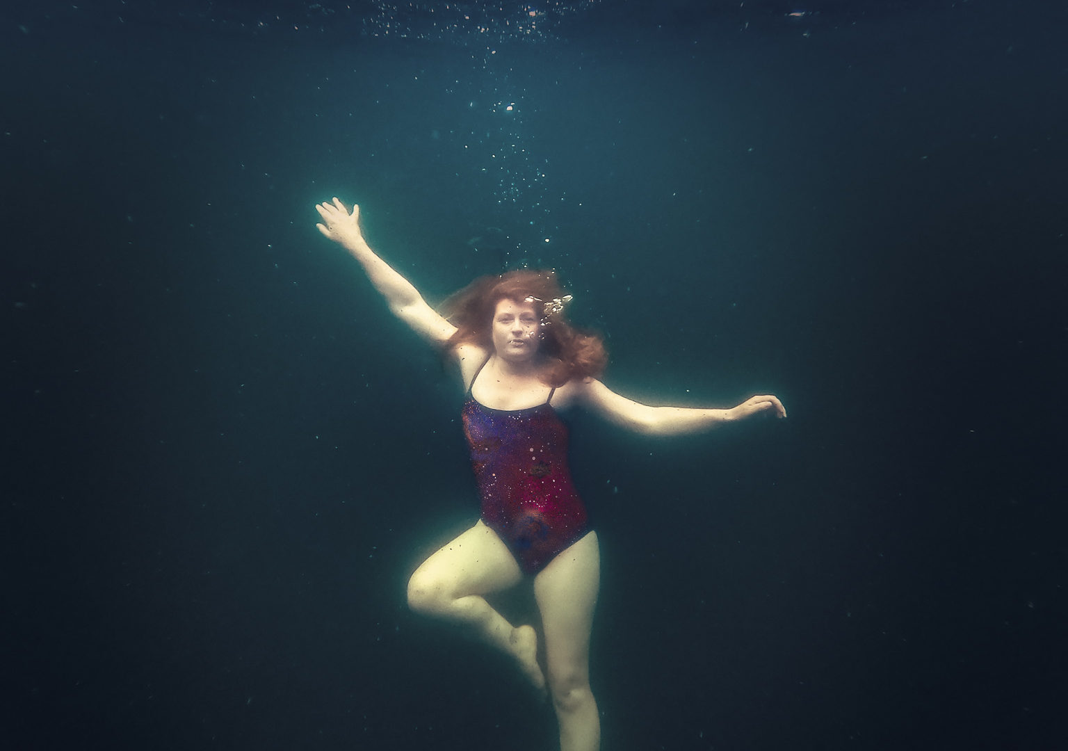 Ethereal photo of a woman underwater