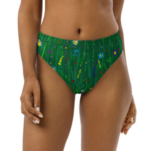 Wild Flowers Recycled high-waisted bikini bottom